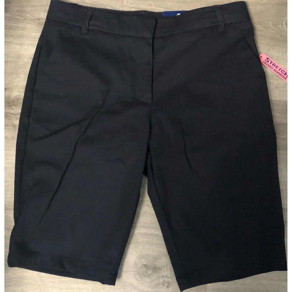 Girls Navy Skinny Bermuda Shorts Size 14 NWT B4